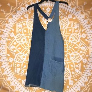 Two toned denim dress